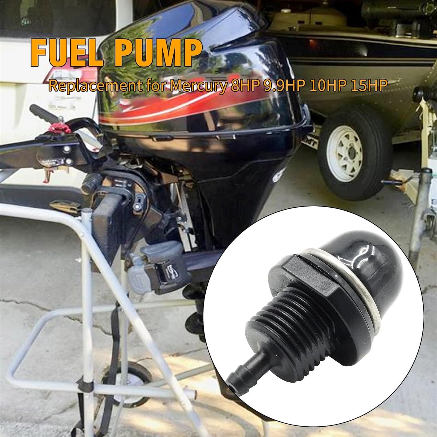 UOIENRT 895124 Fuel Pump Priming, Replacement for Mercury 8HP 9.9HP 10HP 15HP 20HP Carb 4 Stroke 2005 2006 2007 2008