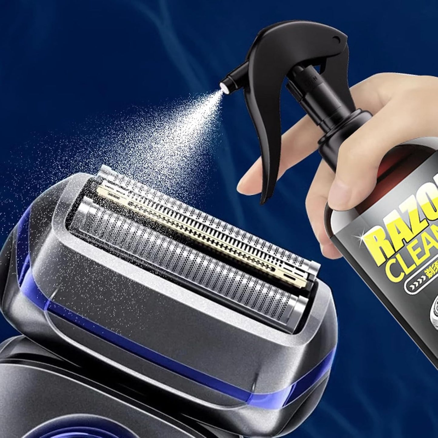 Universal Efficient Electric Razor Cleaner Spray,Electric Shaver Cleaning Solution,Blade Cleaner with Brush for Cleaning,Lubricating,And Rust Prevention
