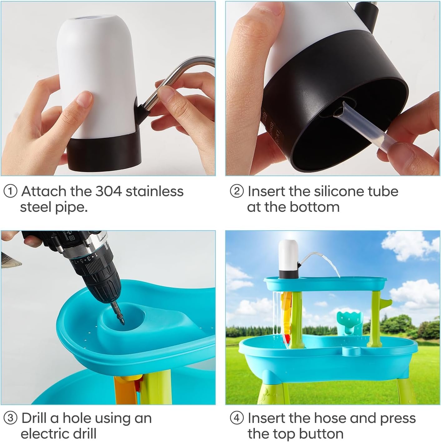 Water Play Table Pump for Kids and Toddlers, Portable Mini Water Pump Summer Outdoor Water Toys, Water Table Accessories