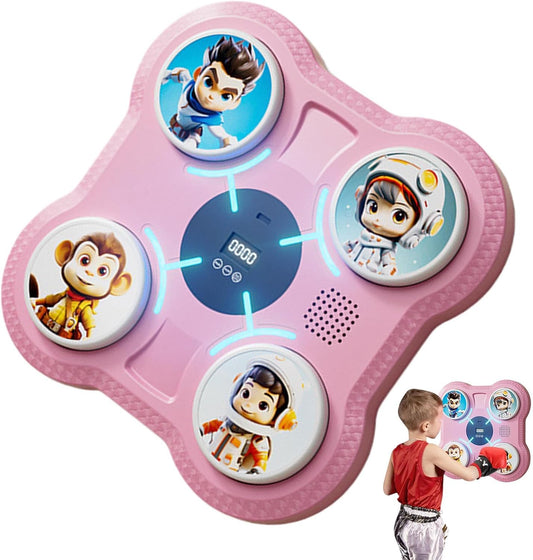 Music Boxing Machine, Smart Punching Target Toys with Gloves, Wall-Mounted Boxing Workout Equipment for Kids and Teens, Interactive Boxing Toy for Stress Relief and Exercise Fitness Training Gear