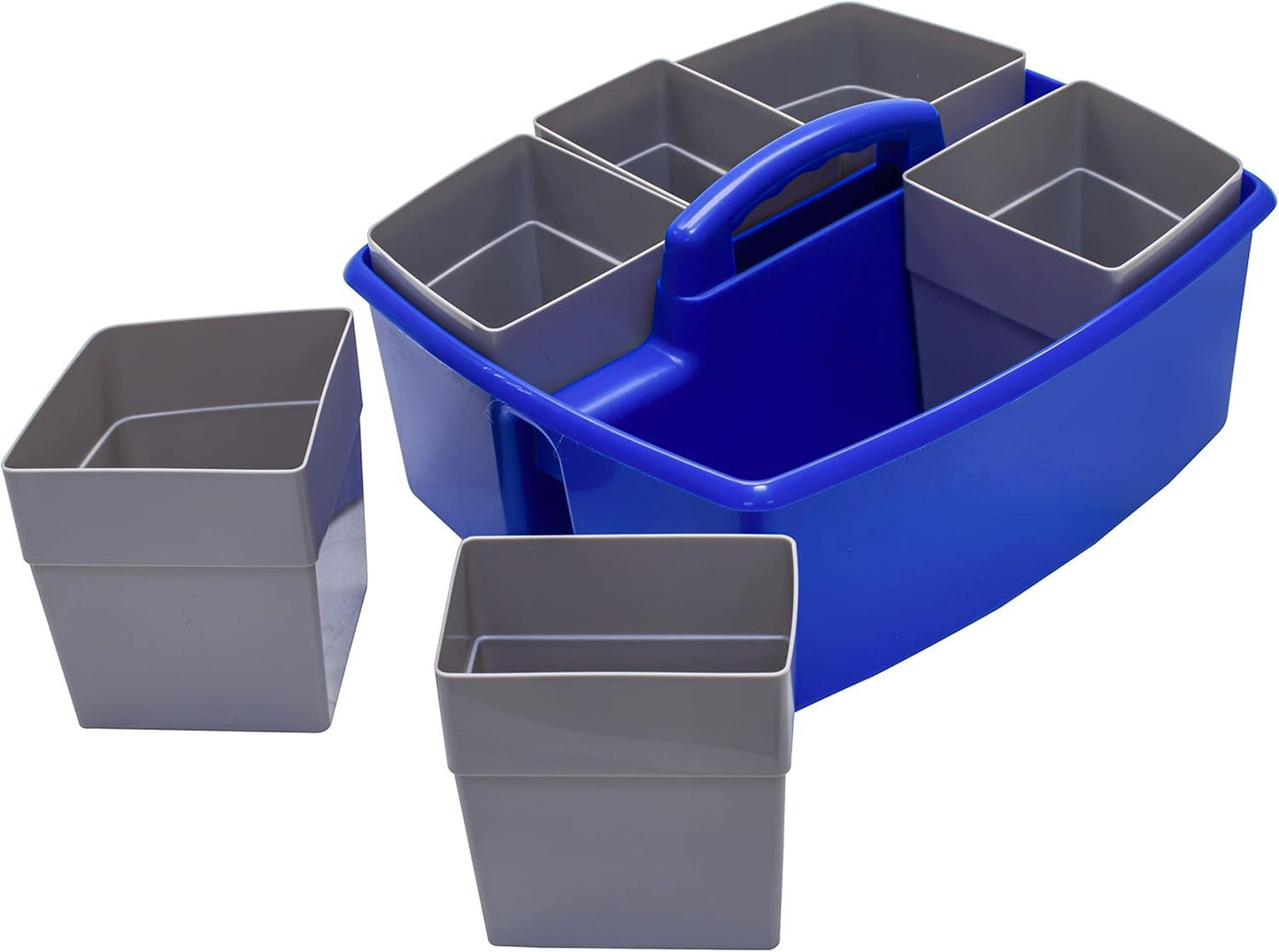 Storex 00985U02C Large Caddy with Sorting Caddy, 13 x 11 x 6.38 Inches, Blue, 2-Pack