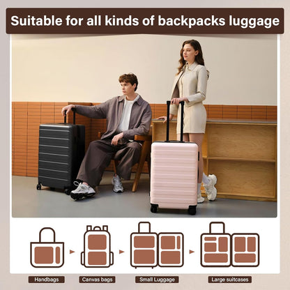 12-Piece Suitcase Organizer Set for Suitcase, Travel Organizer, Space-Saving Packing Cubes, Travel Clothes Bags, Underwear Clothing Bags Footwear (Beige)