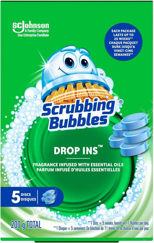 Scrubbing Bubbles® Drop-Ins™, Fragrance infused with essential oils, 5 Discs