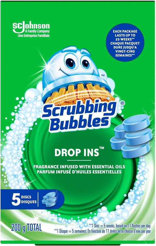 Scrubbing Bubbles® Drop-Ins™, Fragrance infused with essential oils, 5 Discs