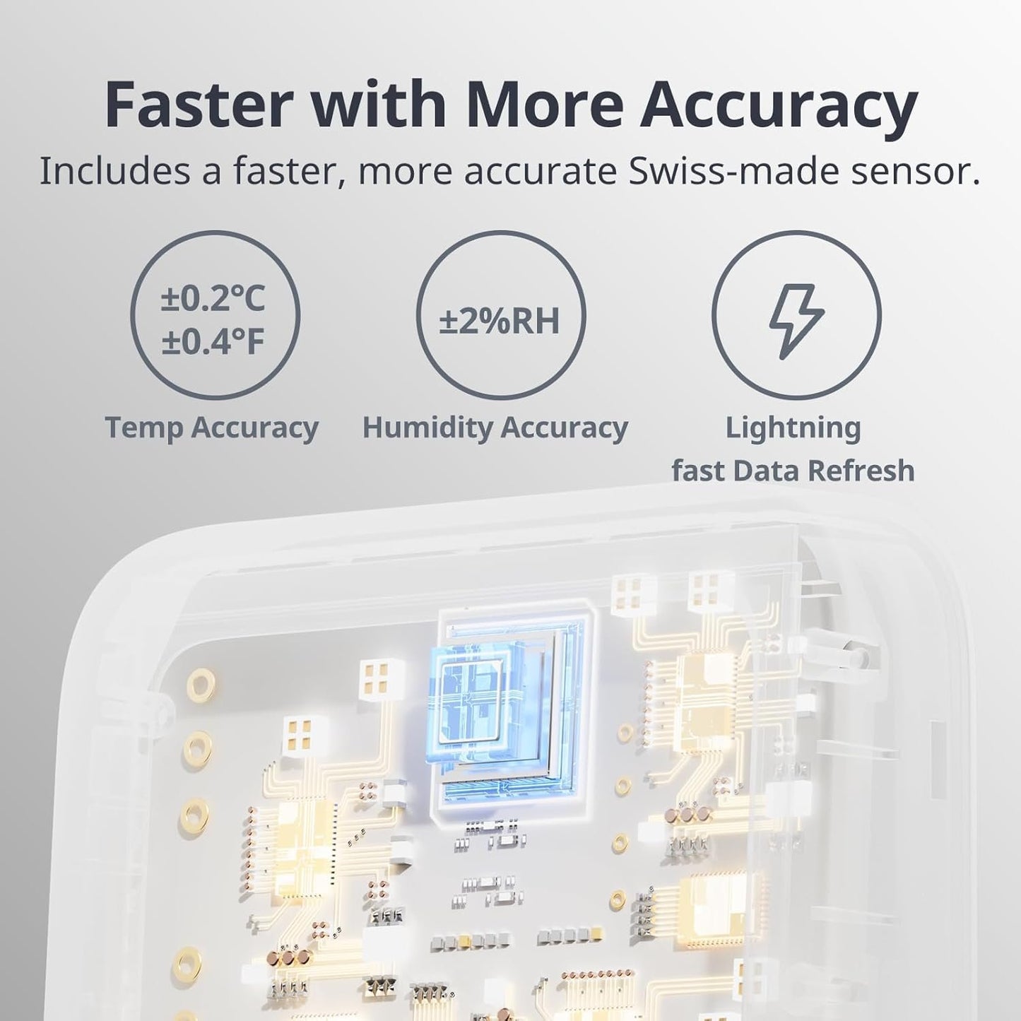 SwitchBot Thermometer Hygrometer, Bluetooth Indoor Humidity Meter and Temperature Sensor with App Control, Dewpoint/VPD/Absolute Humidity Meter, Data Storage Export, Remote Monitor for Home