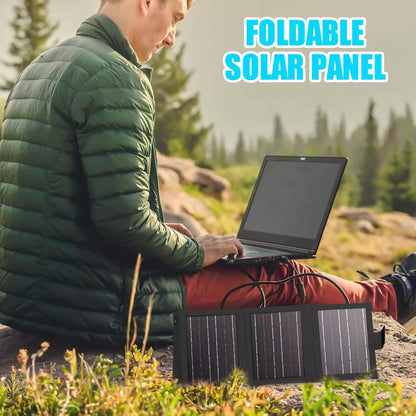 High-Capacity Battery Pack - Foldable Solar Panels Charger | Portable Outdoor Camping Charging Device Portable for Tablets Smartwatches, emrgency powerr Source, High-Capacity Solar Charger for Travel