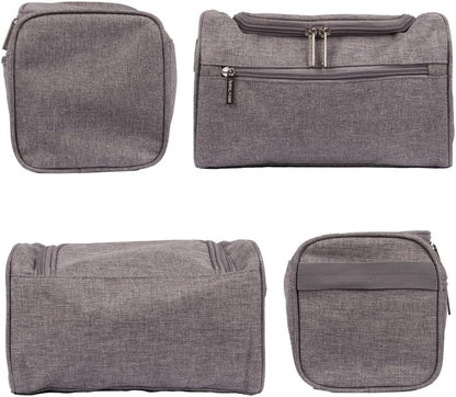 TravelMore Hanging Travel Toiletry Bag Organizer & Bathroom Storage Dopp Kit with Hook for Travel Accessories Toiletries Shaving & Makeup for Men and Woman (Black, Blue & Gray)