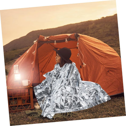 EXHUMKY 6Pcs Portable Emergency Blanket Multi Use Insulation Blankets for Outdoor Aid Survival Gear Lightweight for for Adventure Emergency Situations