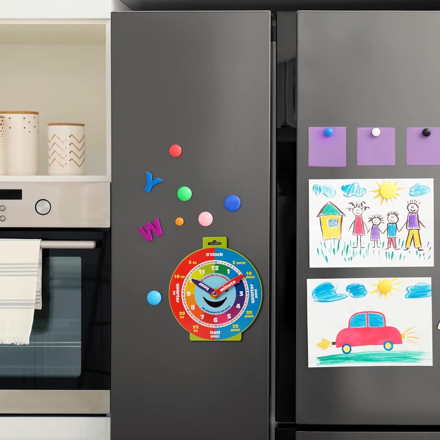 Morgan's Direct Early Learning Education Clock Moveable Hands Smiley Face Magnetic. - Easy to use and to Learn for Young Children as Well as Durable and Portable.