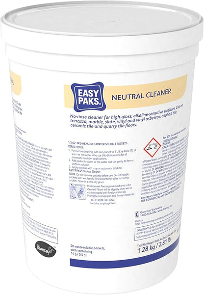 Diversey 990653 Easy Paks Neutral Cleaner, Cleans High Traffic Glossy Floors, Dissolving Pods with Pine Scent, 90-Paks, 1-Tub