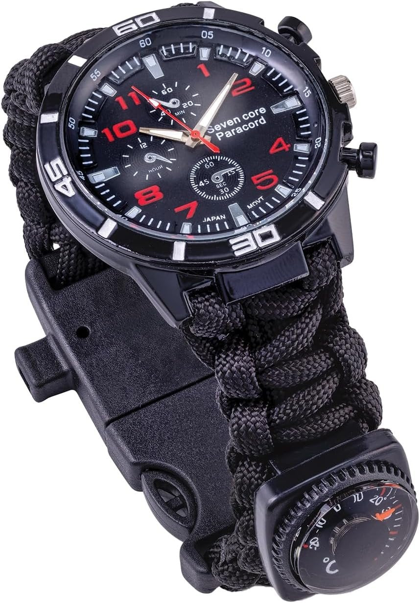 Stauer Desert Camo Emergency Survival Kit – Multi Tool, Flashlight, Emergency Blanket, Camping Watch, Multi Function Card in a Practical Camo Bag