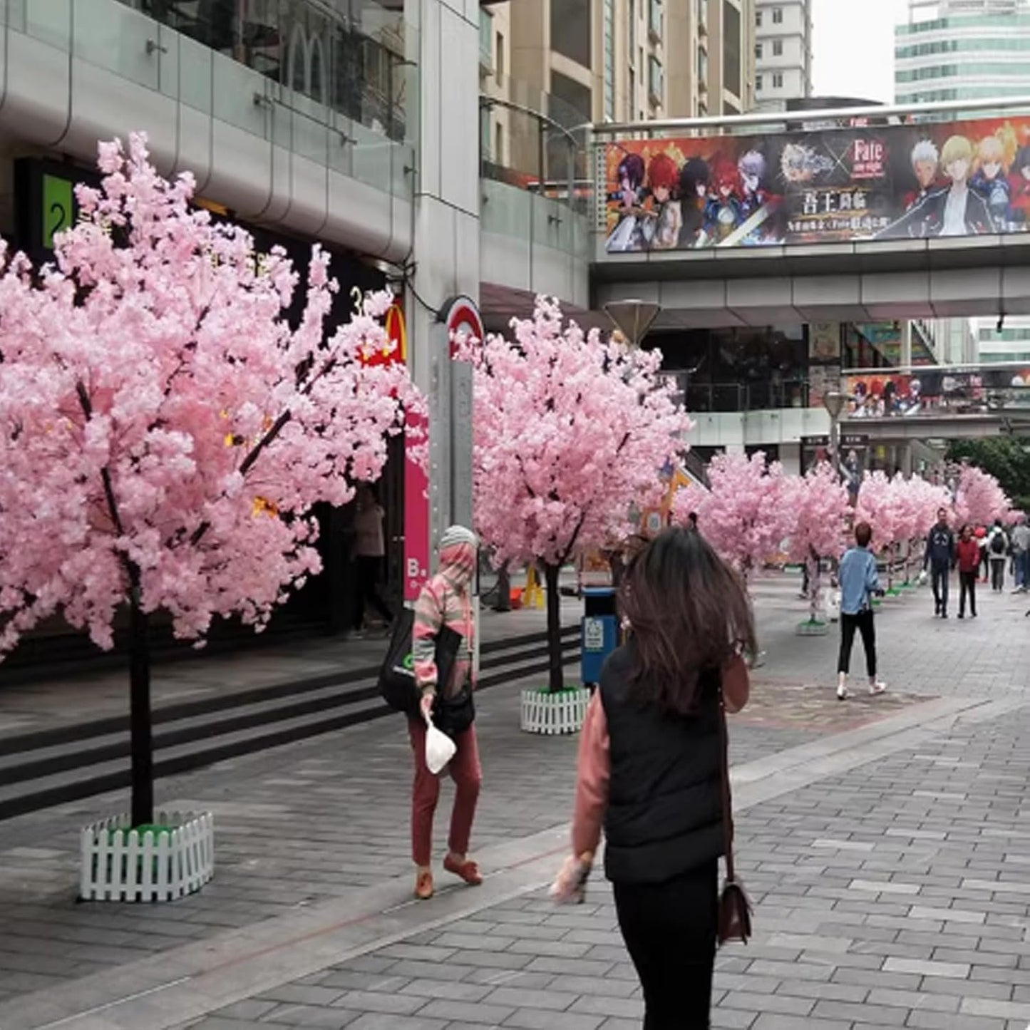 Peach Trees, Fake Trees, Simulation of Cherry Trees, Indoor and Outdoor Wishing Tree Shopping Malls are Decorated with Fake Flowers and Fake Peach Trees 3x3m/9.8x9.8ft