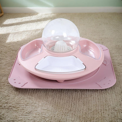 Meindin Cat Food Bowl, Watering Dish for Indoor Cats, Kitten Feeder Multifunctional for Home, Anti-Slip Pet Feeding Watering Dish