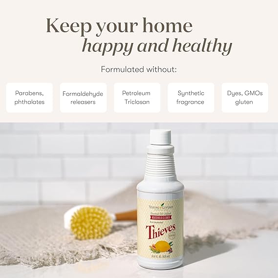 Young Living Thieves Household Cleaner 14.4 oz, Plant-Based All-Purpose Cleaner with Essential Oils, Safe for Floors, Mirrors, Carpets & Pet Areas
