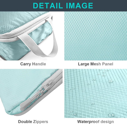 Lannvan Organizer Suitcases, Set of 8 Compression Packing Cubes, blue