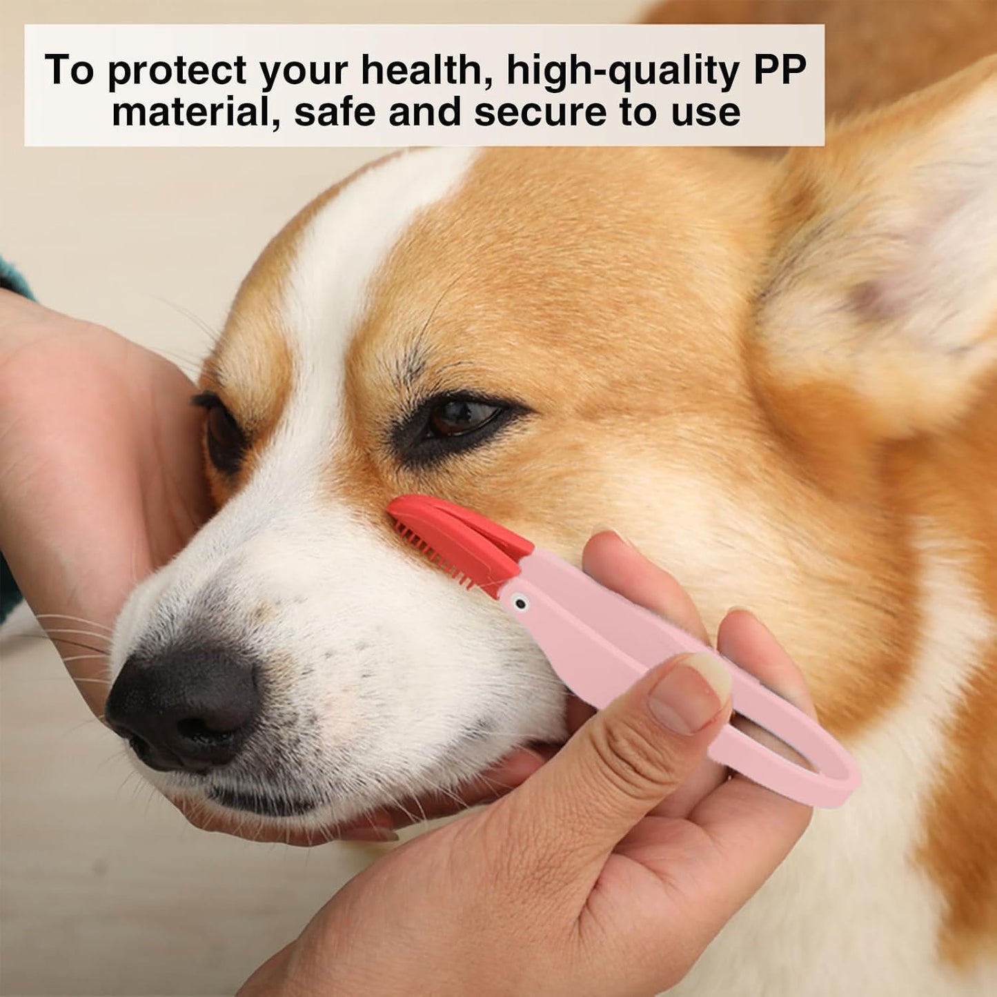 Dog Eye Comb - Silicone Brush Head Dog Face Comb with Anti-Slip Handle - Flexible Dog Comb, Multipurpose Pet Comb for Ear, Grooming, Removes Crust, Mucus, and Stains