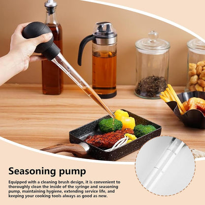 Turkey Baster, Food Injector Syringe, 4.53in Kitchen Cooking Basters, Easy to Clean with Cleaning Brush, Basting Meat and Hot Liquids for Essential Accessory
