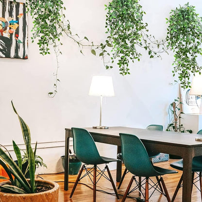 3 Pack Artificial Hanging Plants Potted Greenery Decor Fake Ivy Plant Vine Plastic Plant for Office Farmhouse Home Indoor Outdoor Decor Wall House Room Decoration Wall Wedding Party Home Garden