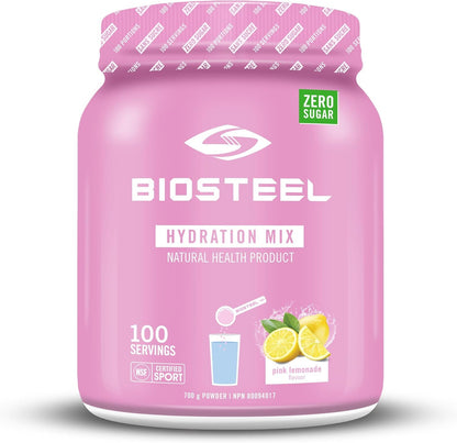 BioSteel 100% Whey Protein Powder & Hydration Mix, Great Tasting Hydration with Zero Sugar, and No Artificial Flavours or Preservatives, Pink Lemonade Flavour, 100 Servings per Tub