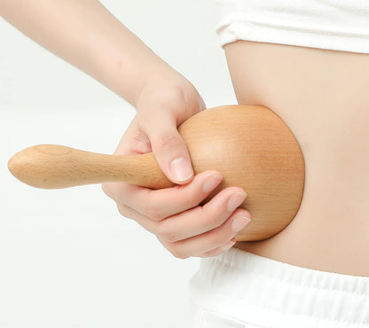 Handhleld Wood Swedish Cup Wooden Massager Wood Therapy Massage Tool Body Sculpting Tools for Maderotherapy,Lympahtic Drainage,Anti-Cellulite,Muscle Pain Relief -1 Piece-Rubber Wood