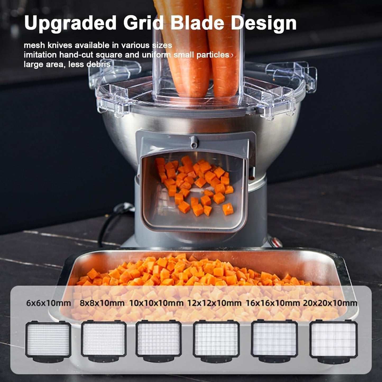 Joyiever Electric Vegetable Slicer Commercial – Joyiever Multifunctional Kitchen Utensils Gadget for Onion Garlic Carrot Potato Fruit