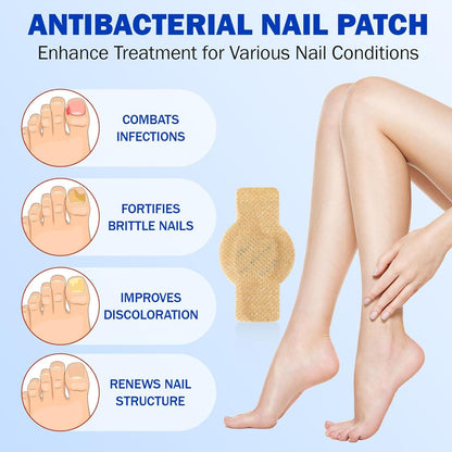 Toenail Patches, Nighttime Nail Repair, Breathable Foot Care, Crack and Discoloration Medication, Comfortable Adhesive, Pedicure Solution for Men Women Athletes Home Use