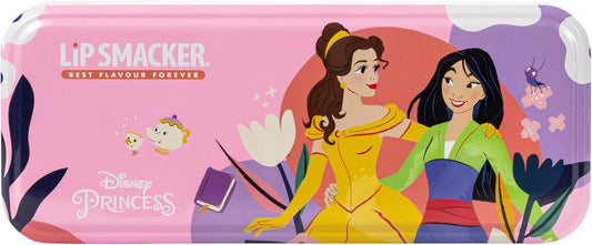 Lip Smacker Disney Princess Artisan Picnic Beauty Tin, 3-Tier Makeup Set for Kids with Lip Gloss, Glow Eyeshadows, Make-up Applicators and Hair Accessories