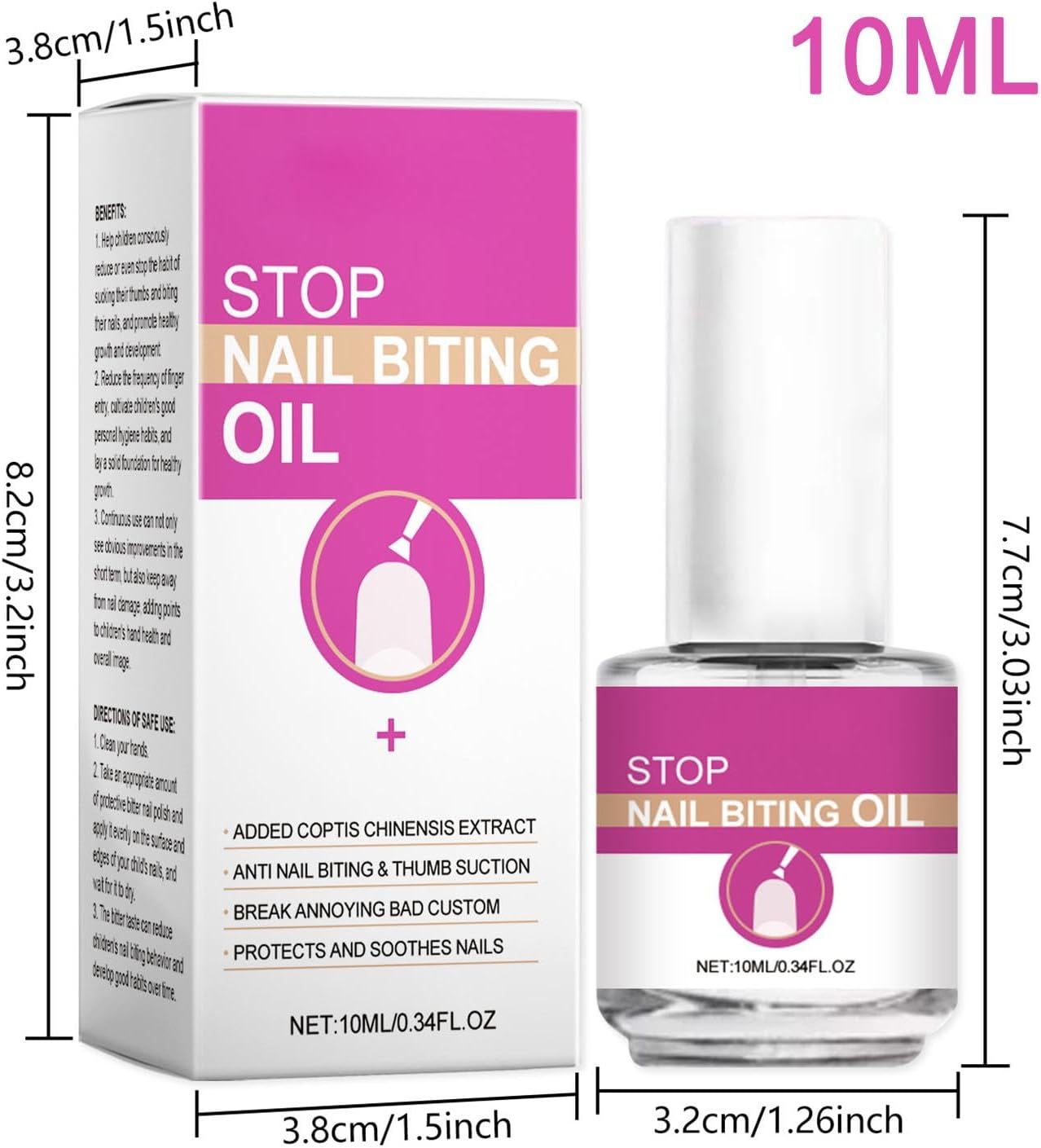 Stop Nail Biting Kids - Anti Nail Biting Nail Oil - Nail Care No Bite Nail Polish, Nail Biter Stopper, Safe & Effective Solution, Stop Biting Nails for Kids