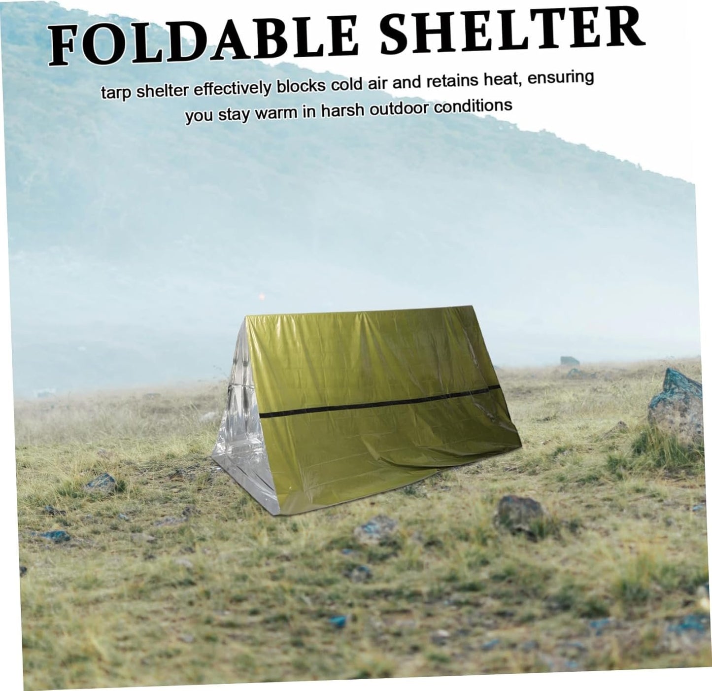 HONMEET Thermal Insulated Emergency Tent Bag for Camping Hiking Rescue Windproof Cover