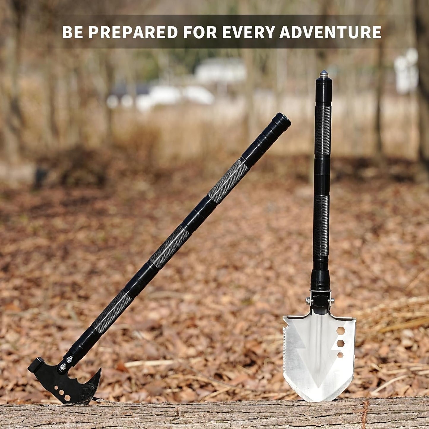 Camping Foldable Digging Shovel,MultiTool Steel Tactical Kit, Military Survival Shovel, Military Survival Gear Car, Emergency Compact, Off-Road Heavy Duty (Axe+Shovel Set)