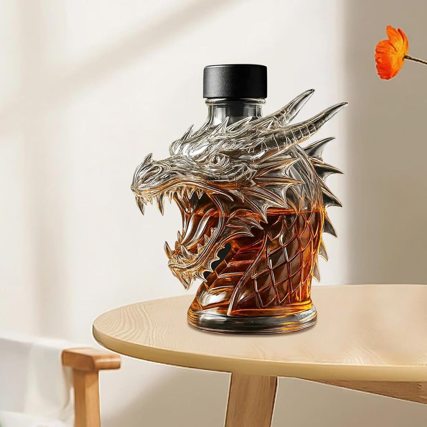 Generico Whiskey Bottles, Dragon Decanter, Novelty Liquor Display, Glass Beer Server, Built to Withstand Extremes, Medieval Workmanship, Hassle-Proof Upkeep, Collector Gift Use