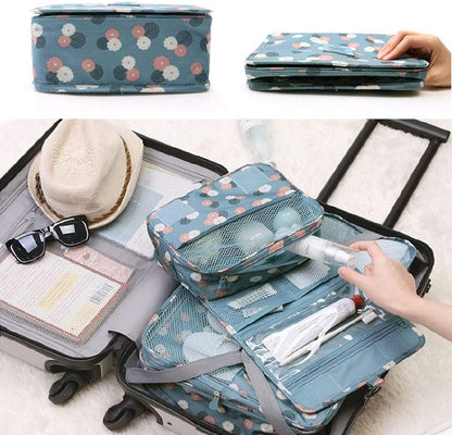 Hanging Travel Toiletry Bag, Foldable Cosmetic Organizer, Waterproof Wash Bag With Hook for Skincare, Makeup, Hygiene - Travel Organizer
