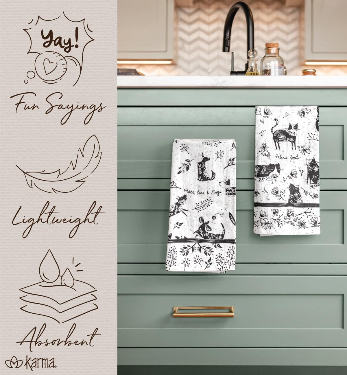 Karma Boho Tea Towels Horse, 18" x 22"
