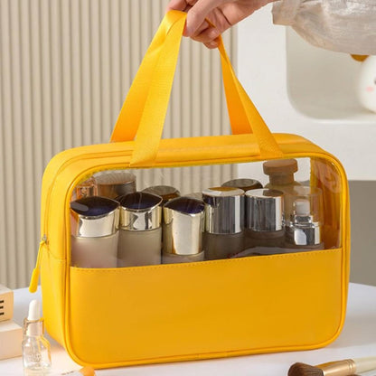 Travel Cosmetic Bag, Large Capacity Toiletry Organizer, Waterproof Bathroom Storage Pouch Men Women, Lightweight Makeup and Accessories Holder for Travel, 30 x 21.5 x 10 cm, yellow, Please refer to