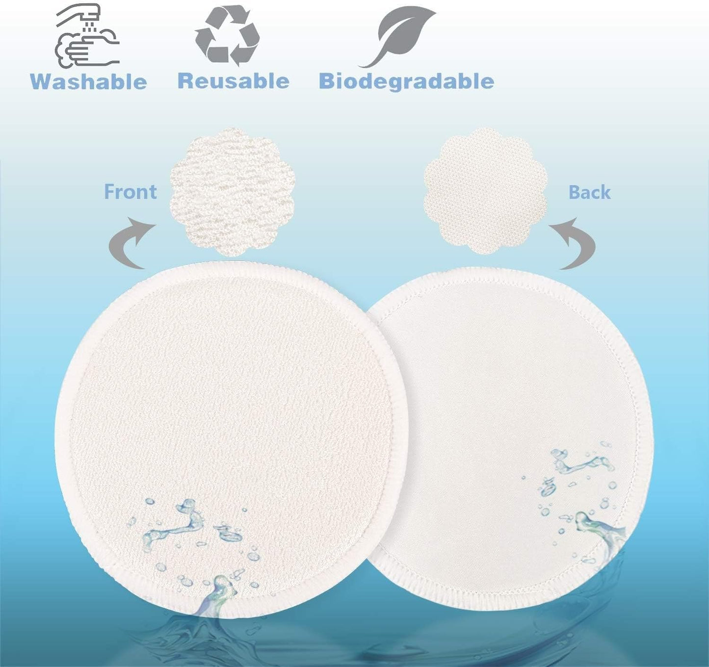 14PCS Washable Nursing Pads, Reusable Breast Pads with Laundry Bag and Storage Bag - Soft, Absorbent, Hypoallergenic, Eco Pads for Breastfeeding