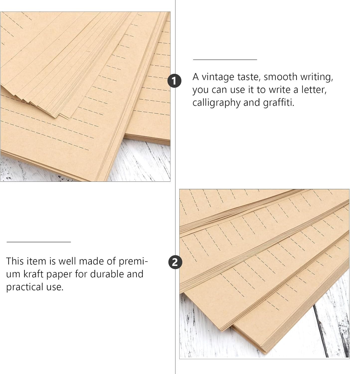 STOBOK 100pcs Writing Paper with Horizontal Line, A5 Letter Envelopes Paper Vintage Kraft Antique Retro Office Accessories School Supplies
