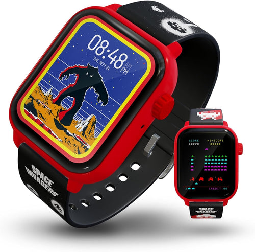 Space Invaders™ My Play Watch – Retro Gaming Smartwatch with Selective Tech, Red, Non-Connected, Built-in Space Invaders™ Game, Fitness Tracker, Custom Watch Faces, Classic Arcade Sound, IP67 Rating