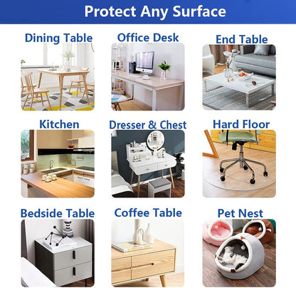 Thick Vinyl Clear Table Cover PVC Mat Pad Plastic Tablecloth 42x64 in Dining Living Room Party Table Top Protector Heavy Duty Easy Clean