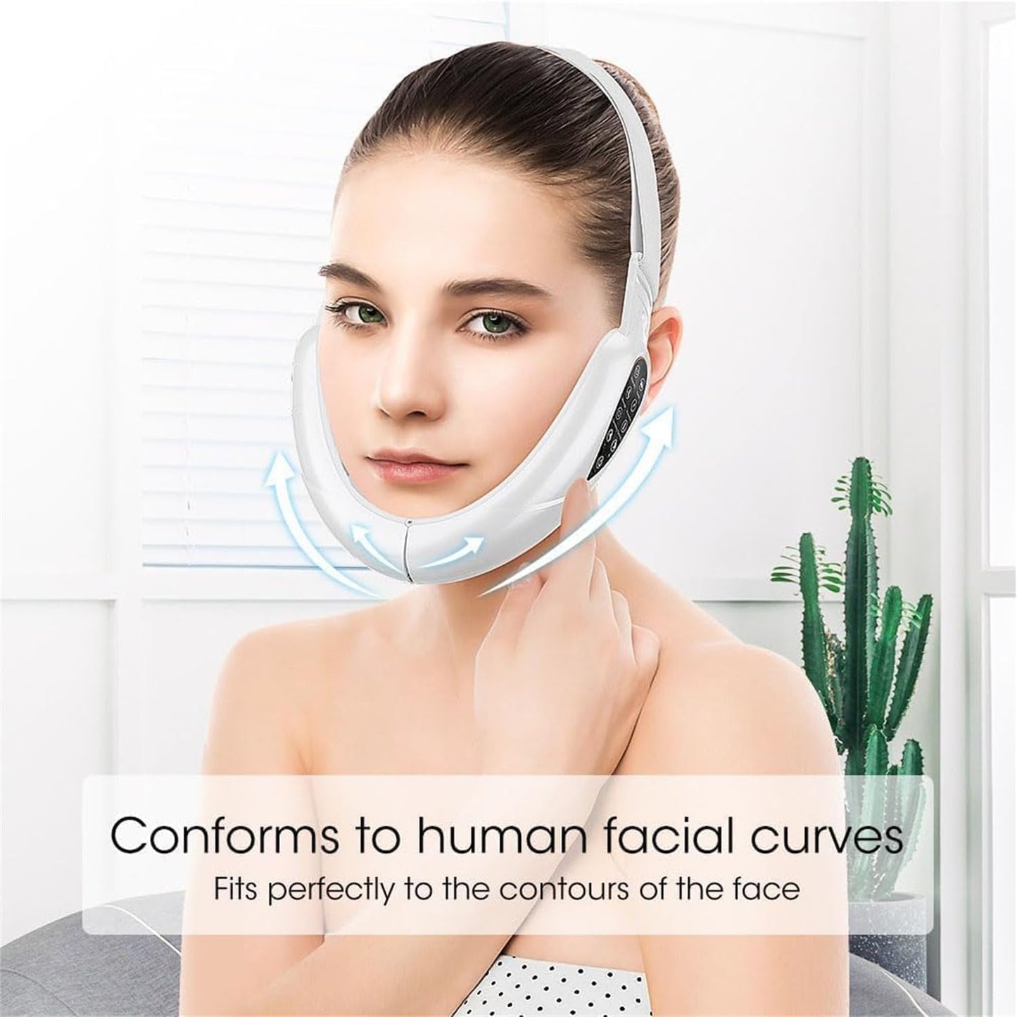 Contourflex 4-in-1 Massager, Reviona Facial Sculpting Device, With 5 Modes, 15 Adjustable Intensities, Tightens Jawline, Tightens Jawline, Reduces Sagging Skin (Pink)