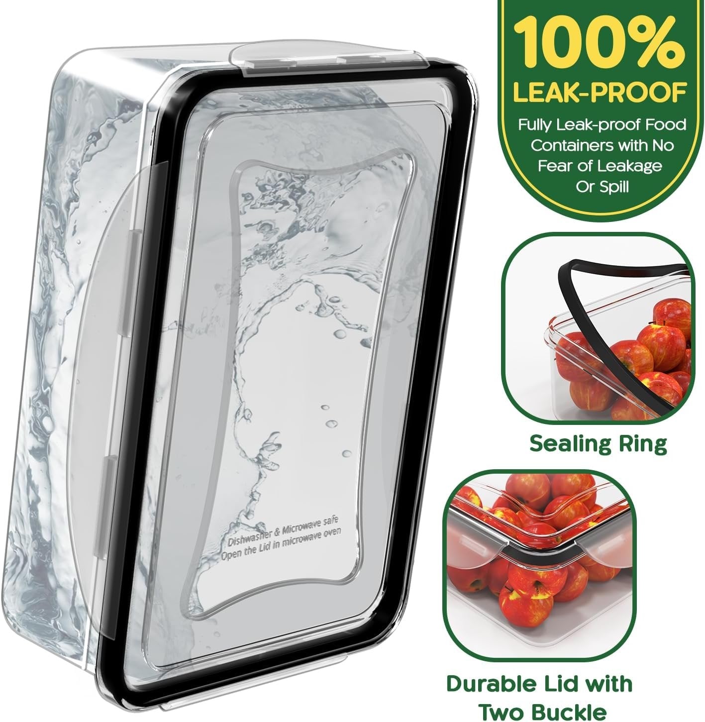 50 Pcs Large Food Storage Containers with Lids Airtight- 2500ML to Sauces Box-Total15.5L Stackable Kitchen Bowls Set Meal Prep Containers-BPA Free Leak proof Plastic Lunch Boxes-Freezer Microwave safe