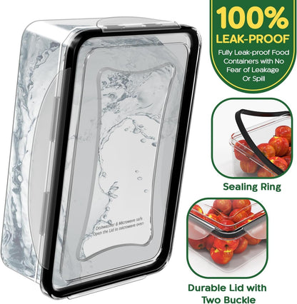 50 Pcs Large Food Storage Containers with Lids Airtight- 2500ML to Sauces Box-Total15.5L Stackable Kitchen Bowls Set Meal Prep Containers-BPA Free Leak proof Plastic Lunch Boxes-Freezer Microwave safe