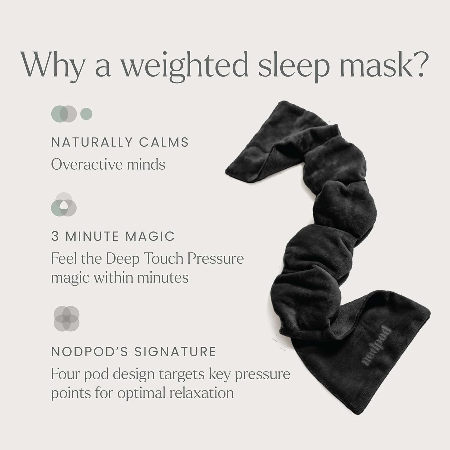 NodPod (70cm Long, Black) - : Weighted Sleep Therapy; Naturally reduces stress and anxiety while promoting deep, restful sleep.