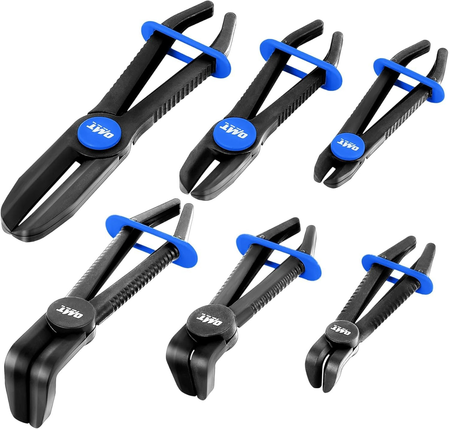 Orion Motor Tech 6-Piece Long Reach Hose Pinch Off Pliers Set for Flexible Brake, Fuel, Coolant Hoses Maintenance With Straight and 90° Options