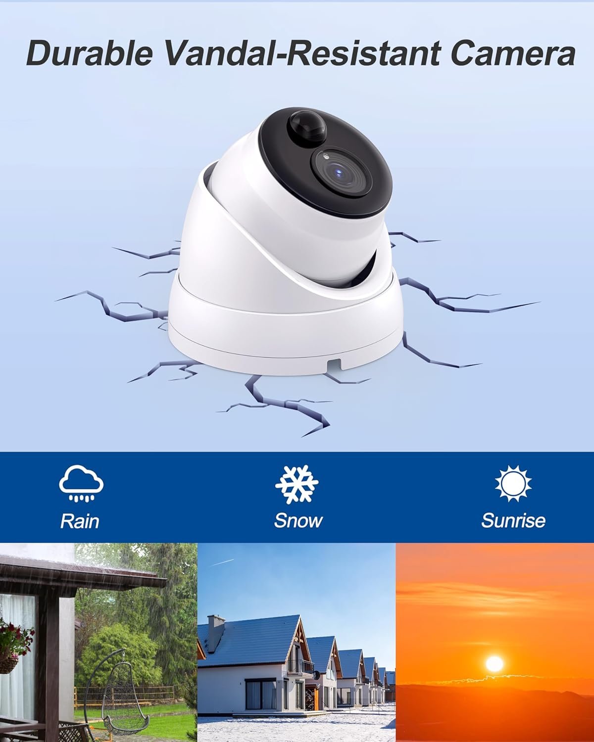 Swann Home Security Camera with 1080p White Dome Camera PIR Motion Sensor,Indoor and Outdoor Waterproof NVR Surveillance Camera Systems,Color Night Vision,Heat Motion Detection (Pack of 1)