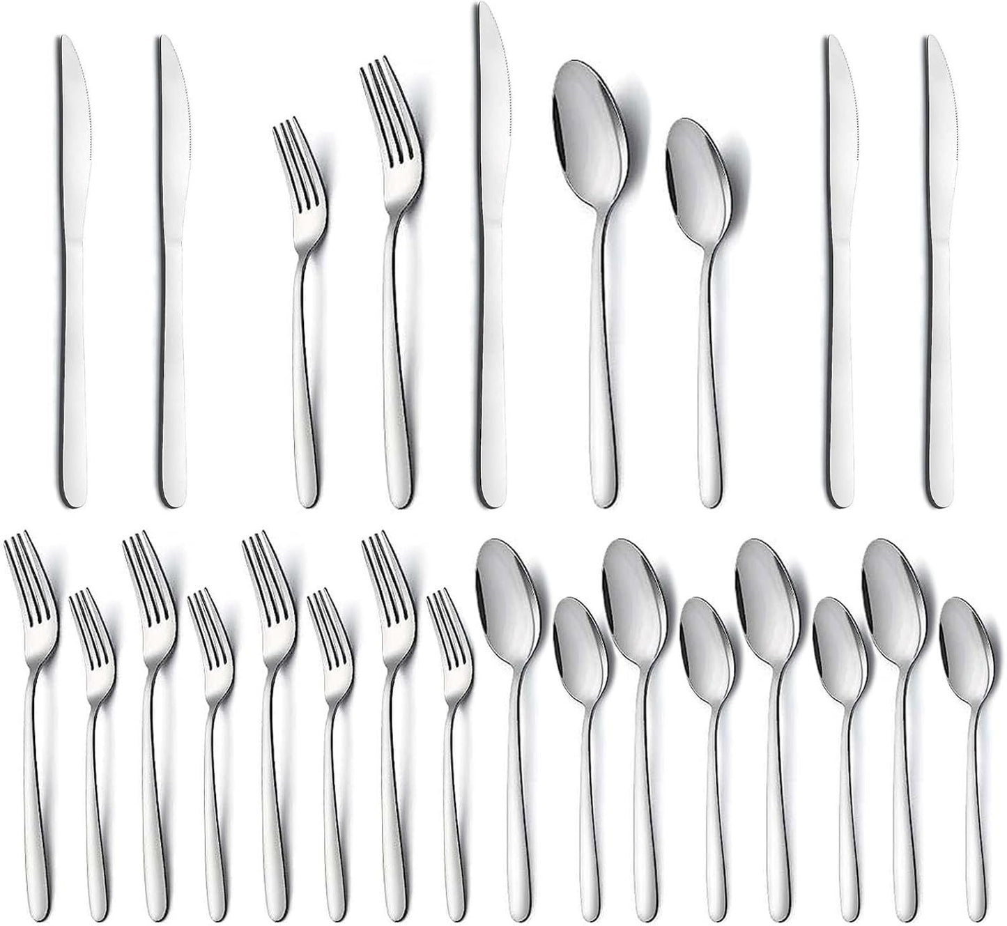 Cutlery Set for 4 People, APEO 20 Piece Food-Grade Stainless Steel Flatware Set, Silverware Set Includes Forks, Spoons and Knives, Utensils Set for Family/Party/Restaurant, Dishwasher Safe