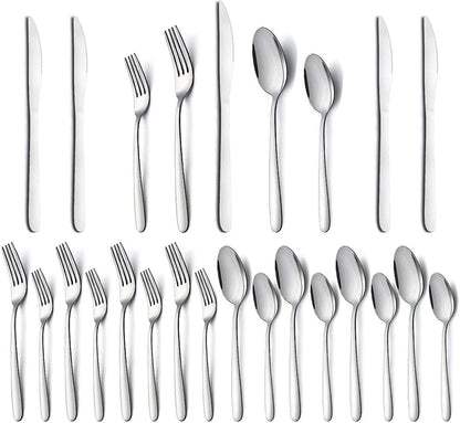 Cutlery Set for 4 People, APEO 20 Piece Food-Grade Stainless Steel Flatware Set, Silverware Set Includes Forks, Spoons and Knives, Utensils Set for Family/Party/Restaurant, Dishwasher Safe