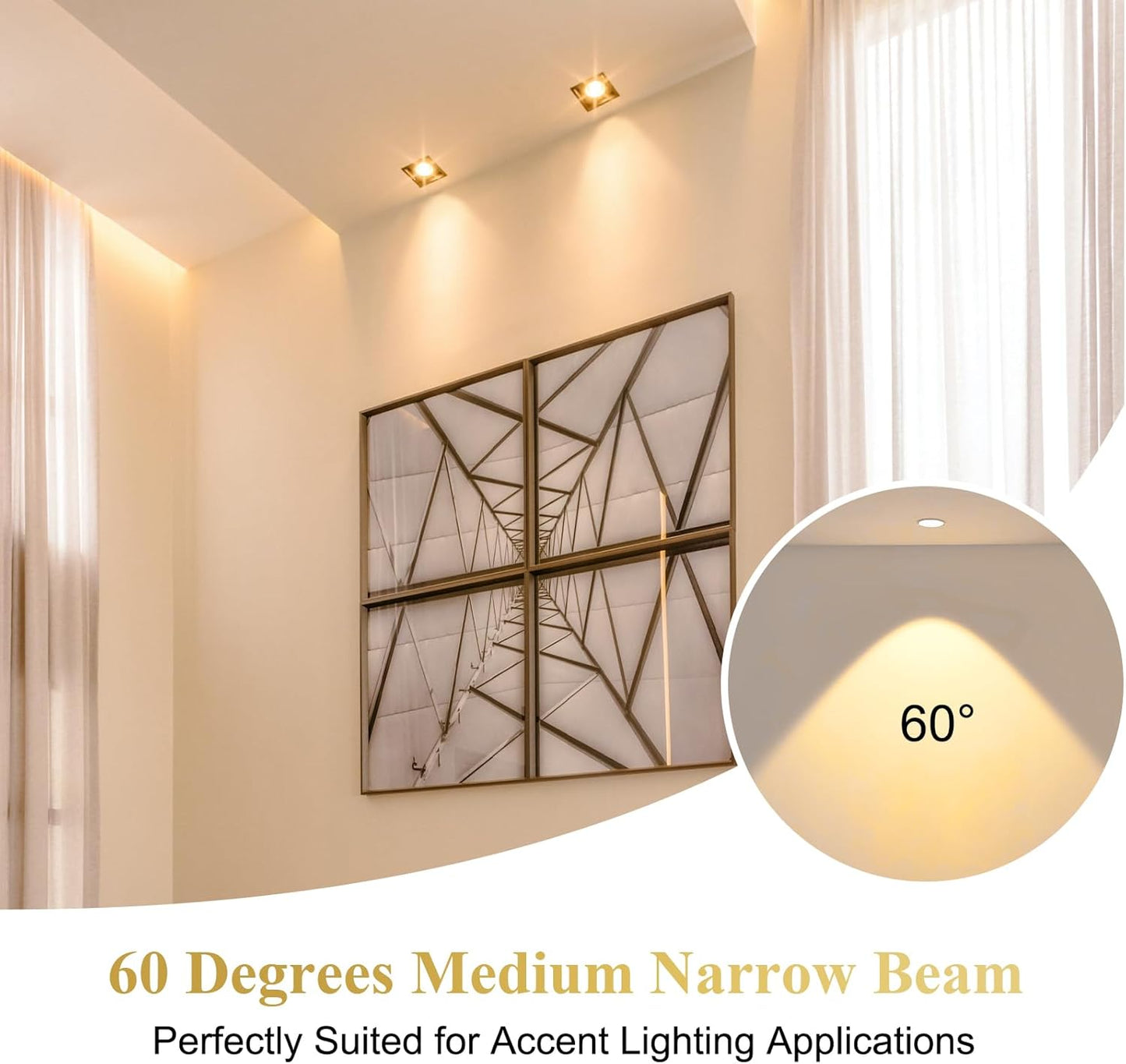 DiCUNO E27 LED Spotlight 6W, PAR16 LED Reflector Bulbs, Warm White 2700K, 50W Halogen Replacement, 500LM, CRI 90, Short Neck Light Bulb for Recessed Light, Non-dimmable, 60° Beam Angle, Pack of 6