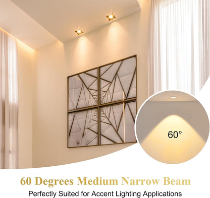 DiCUNO E27 LED Spotlight 6W, PAR16 LED Reflector Bulbs, Warm White 2700K, 50W Halogen Replacement, 500LM, CRI 90, Short Neck Light Bulb for Recessed Light, Non-dimmable, 60° Beam Angle, Pack of 6