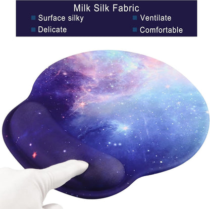 Ergonomic Mouse Pad with Wrist Rest,Small Gaming Gel Mousepad,Office Desk Accessories for Computer Laptop,Work from Home Essentials (Starry Sky 3)