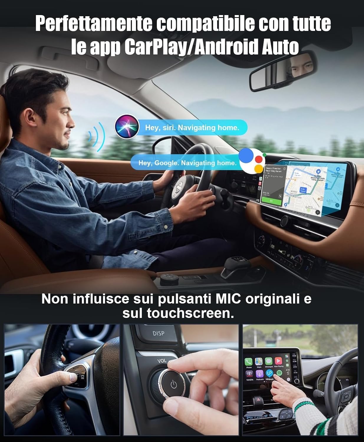 Shiptree CarPlay Wireless Adapter for iOS, 2 to 1 Adapter Convert Wired to Wireless, USB C/A Cable Mini Version, Plug & Play